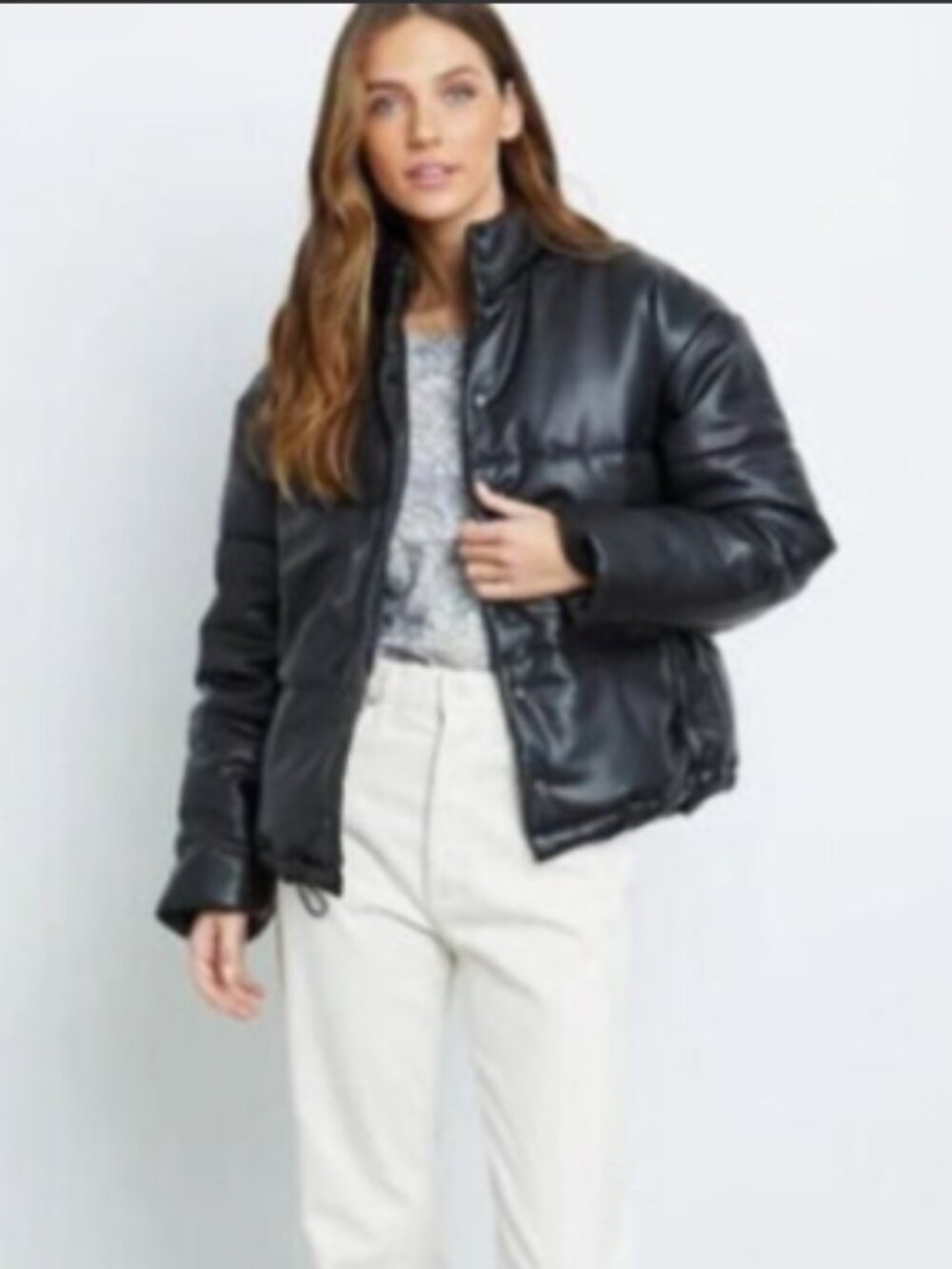 Rails OTTO Womens Size S Black Faux Leather Vegan Puffer Jacket